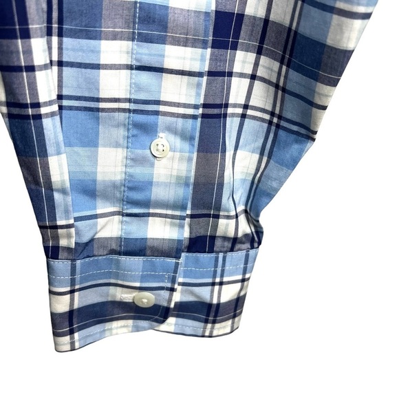 L.L. Bean 100% Cotton Wrinkle and Stain Resistant Plaid Button Down Size L Tall - Picture 4 of 7
